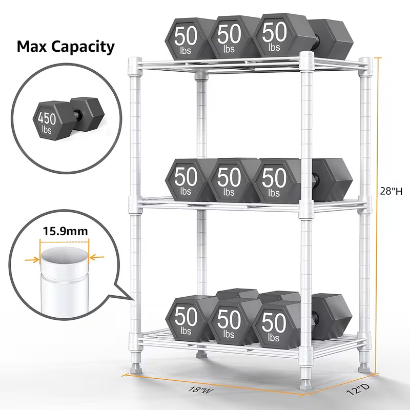 Adjustable Multi-Tier Wire Storage Shelving Rack Organizer Unit