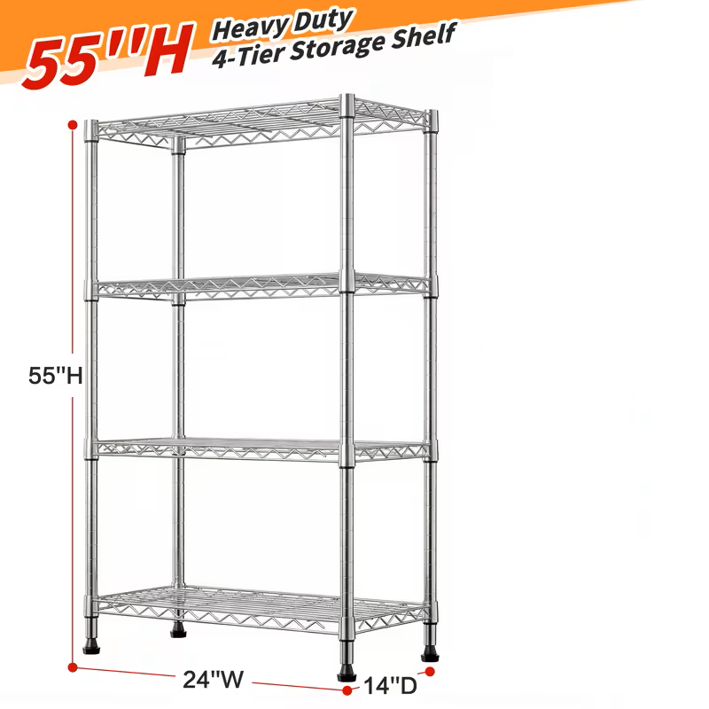 Adjustable Multi-Tier Wire Storage Shelving Rack Organizer Unit