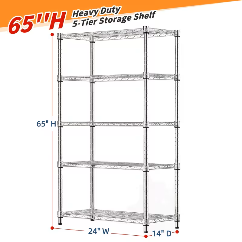 Adjustable Multi-Tier Wire Storage Shelving Rack Organizer Unit