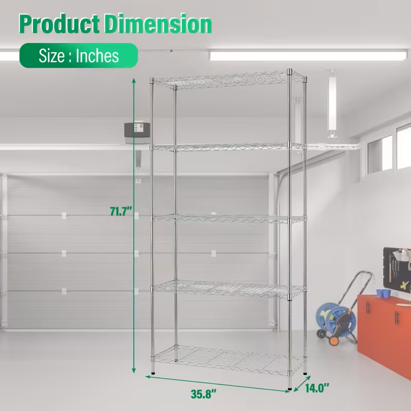 Adjustable Multi-Tier Wire Storage Shelving Rack Organizer Unit