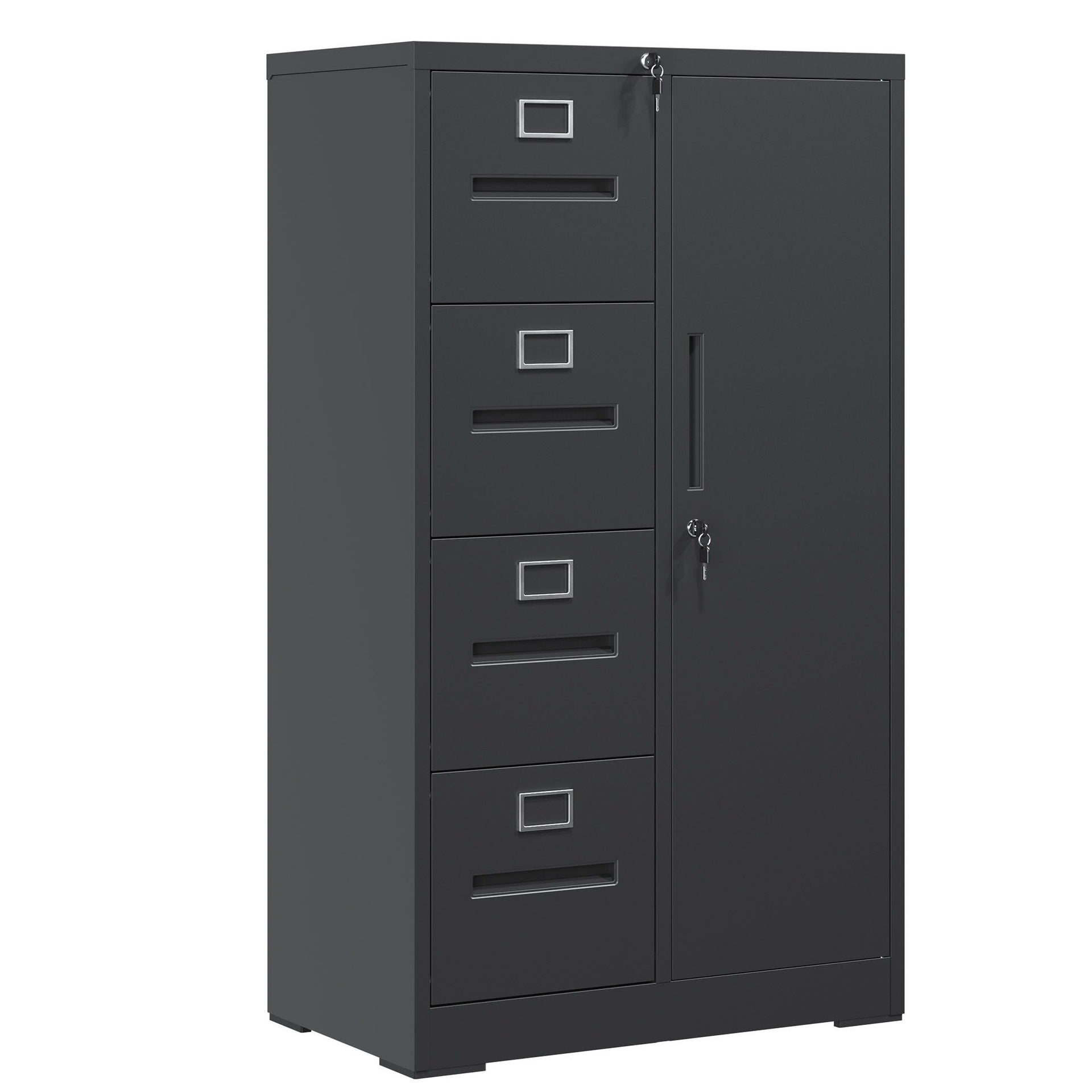 Metal Vertical Filing Cabinet with Lock Four Drawer Storage
