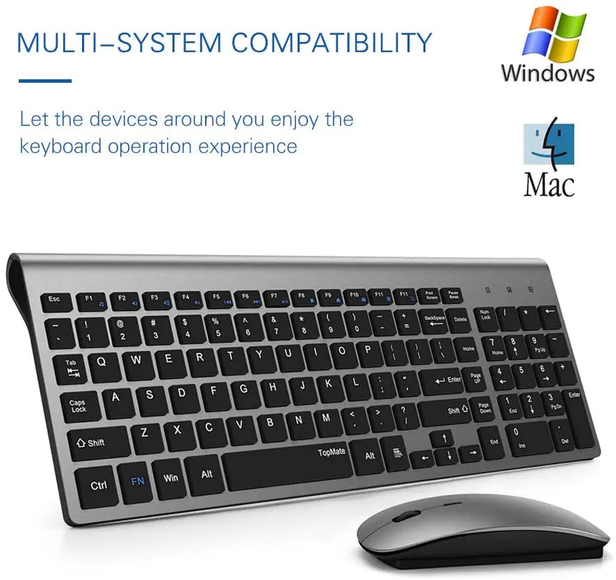 Wireless Keyboard and Ergonomic Mouse Combo Set