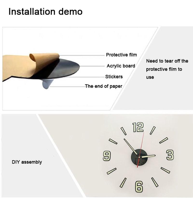 Modern Luminous Silent Wall Clock for Home Office Decor