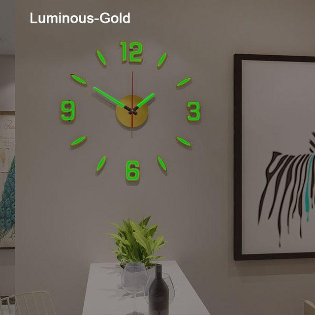 Modern Luminous Silent Wall Clock for Home Office Decor