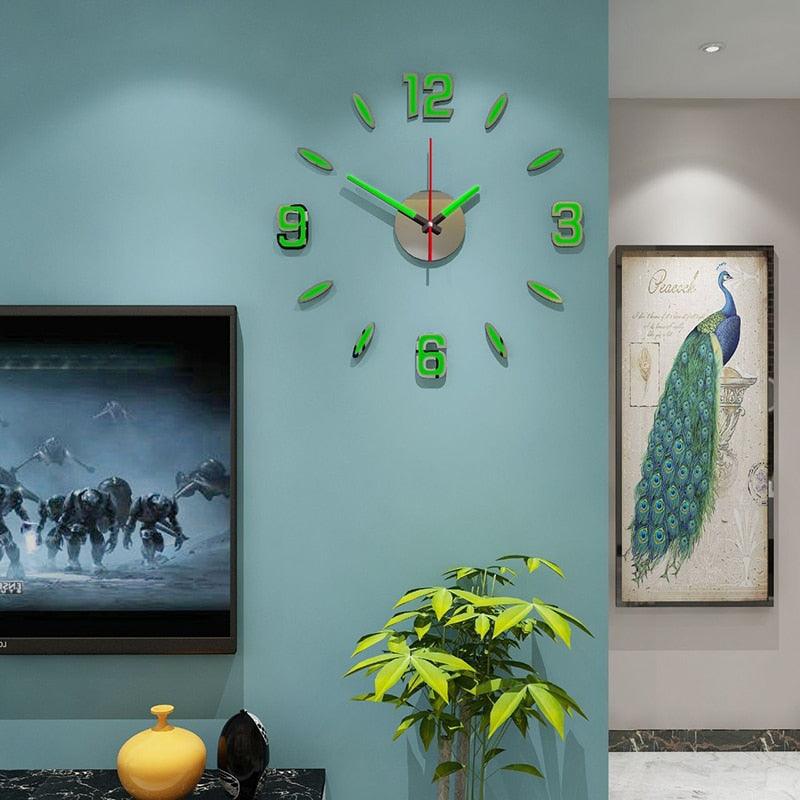 Modern Luminous Silent Wall Clock for Home Office Decor