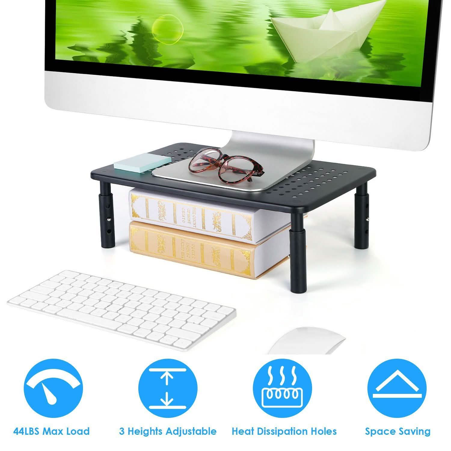 Adjustable Monitor Stand Riser Three Height Desk Organizer