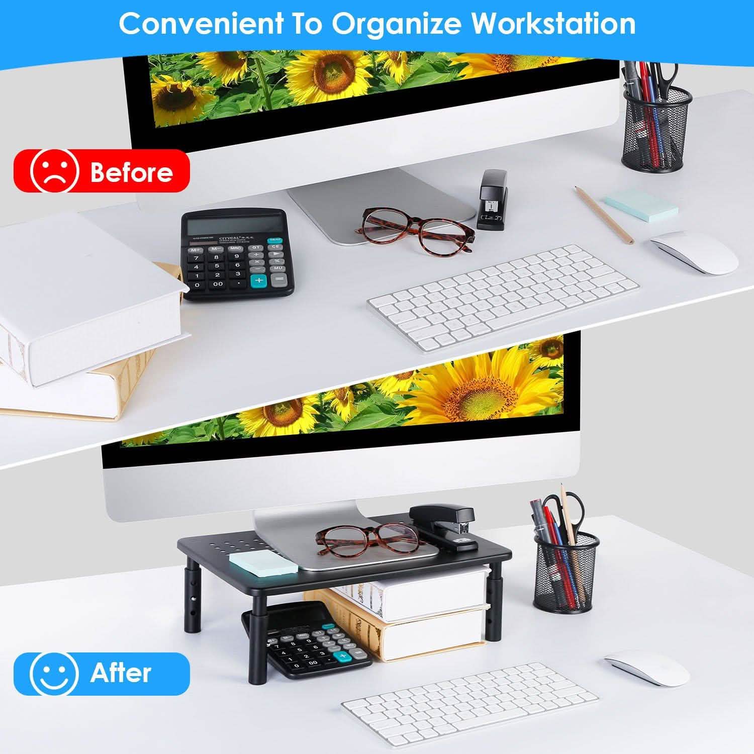 Adjustable Monitor Stand Riser Three Height Desk Organizer