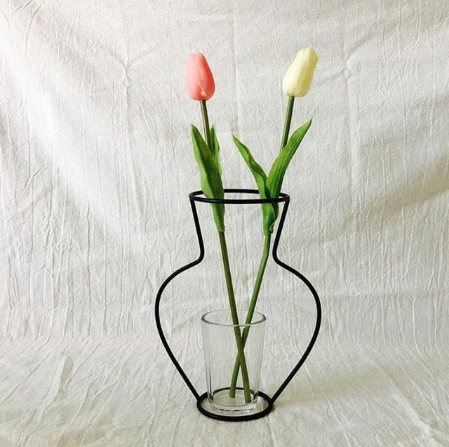 Nordic Metal Wall Vase Frame for Modern Home Decor