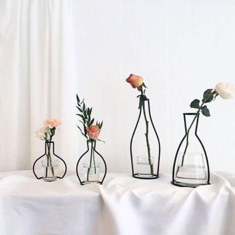 Nordic Metal Wall Vase Frame for Modern Home Decor