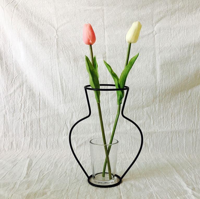 Nordic Metal Wall Vase Frame for Modern Home Decor