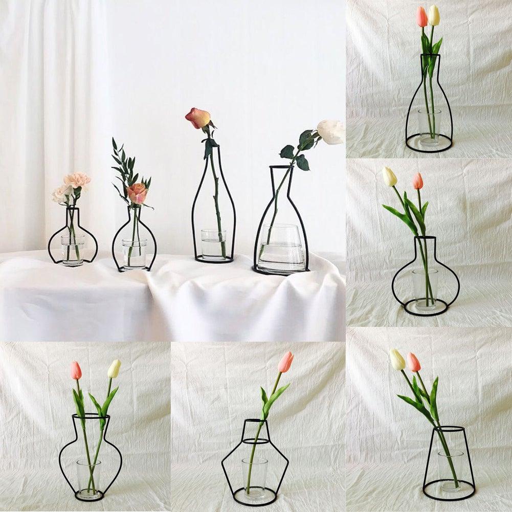 Nordic Metal Wall Vase Frame for Modern Home Decor