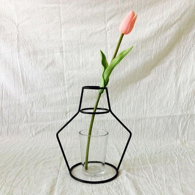 Nordic Metal Wall Vase Frame for Modern Home Decor