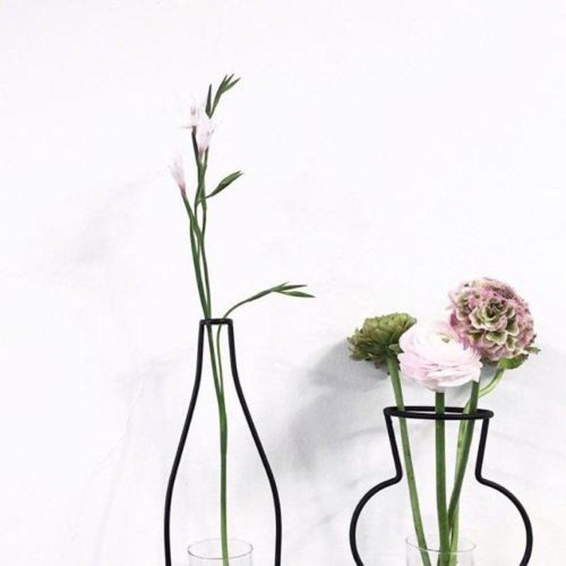 Nordic Metal Wall Vase Frame for Modern Home Decor