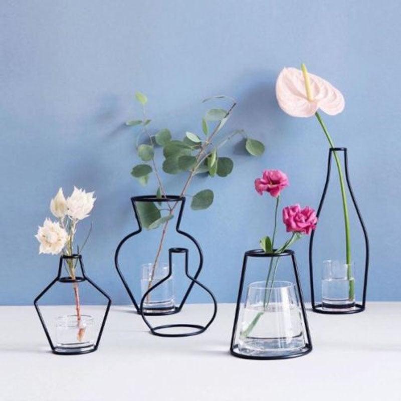 Nordic Metal Wall Vase Frame for Modern Home Decor