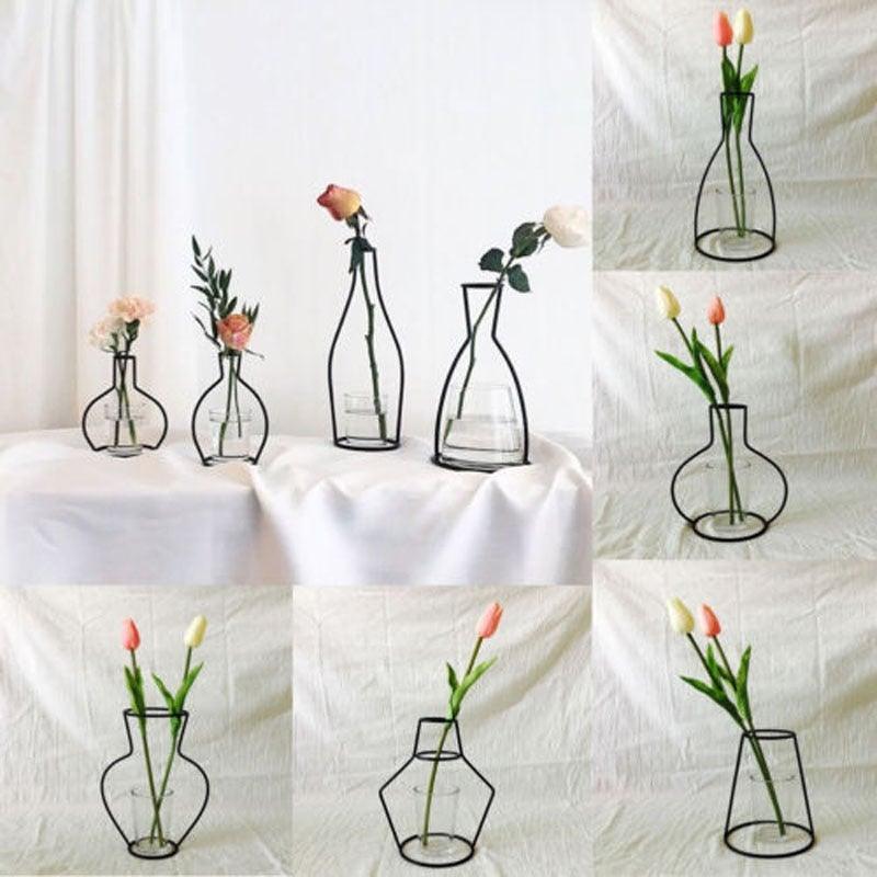 Nordic Metal Wall Vase Frame for Modern Home Decor