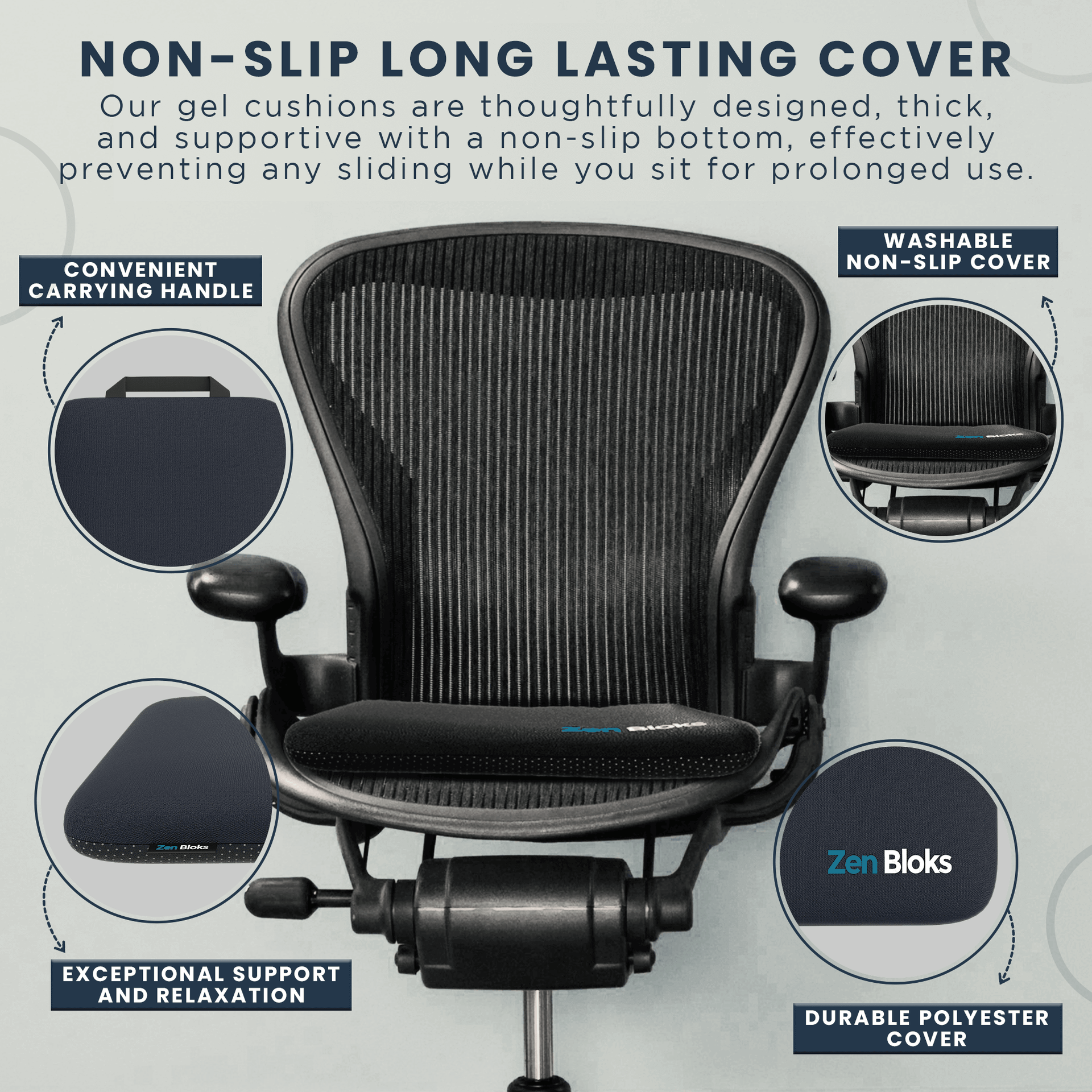XL Gel Seat Cushion for Office Car Chairs