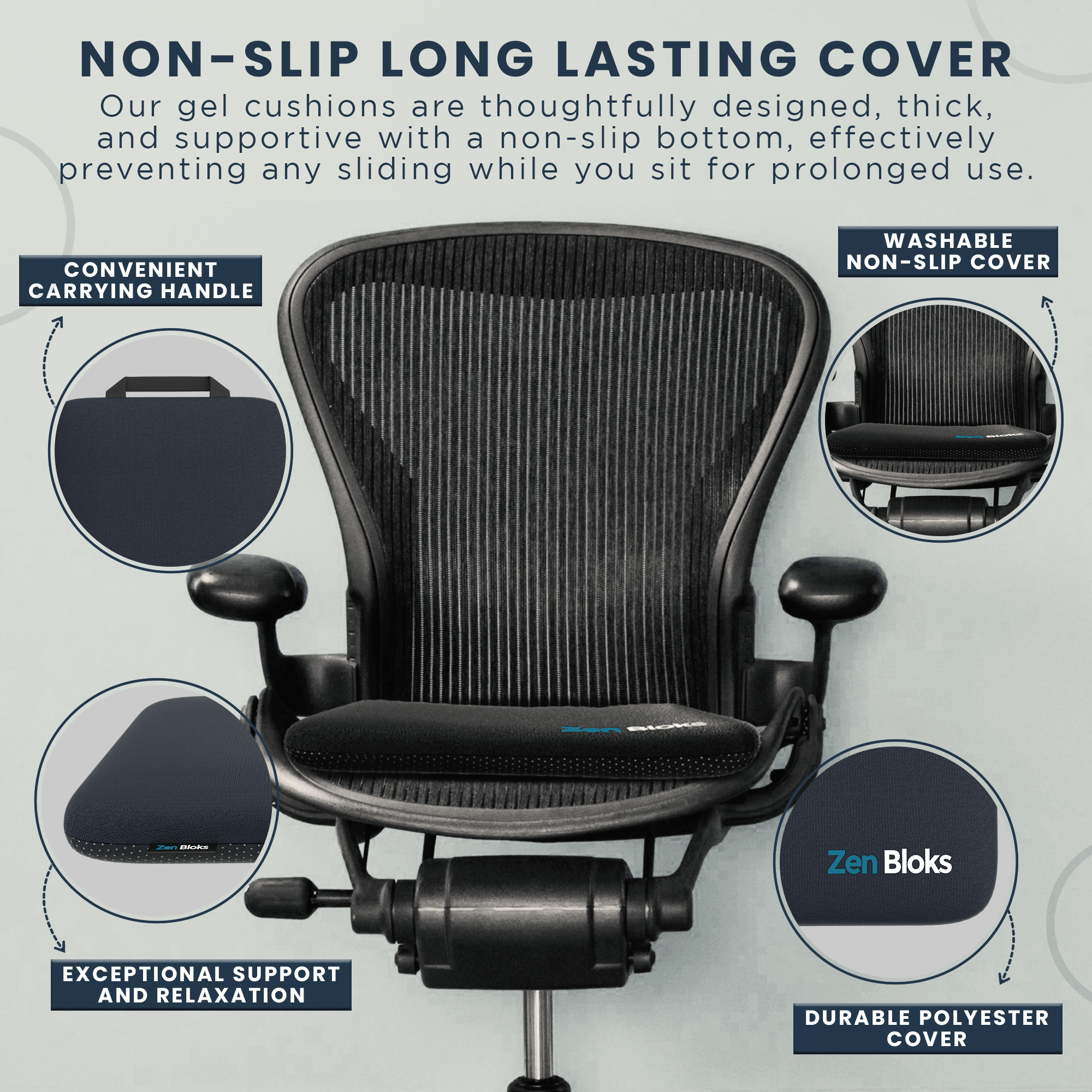 XL Gel Seat Cushion for Office Car Chairs