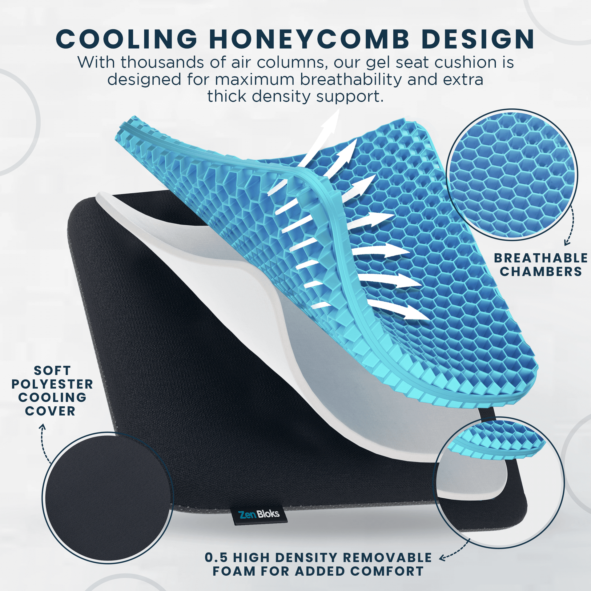 XL Gel Seat Cushion for Office Car Chairs