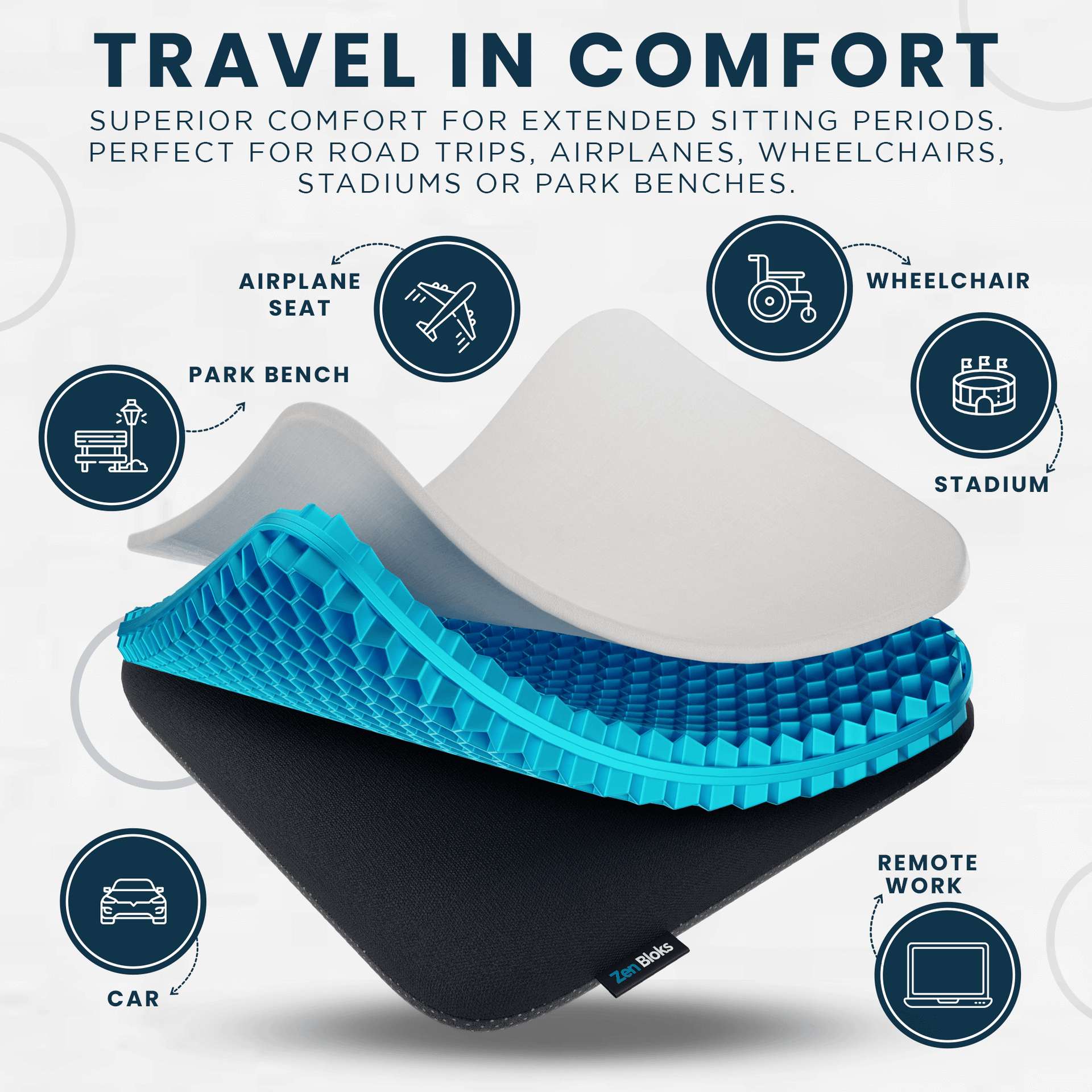 XL Gel Seat Cushion for Office Car Chairs